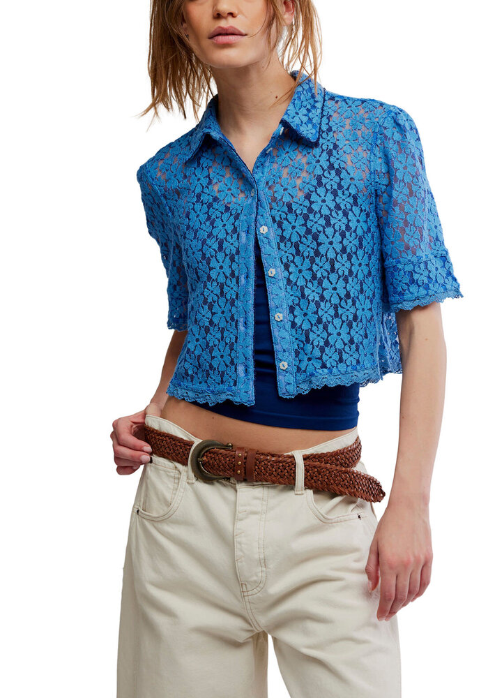 Free People Mannie Lace Button Shirt