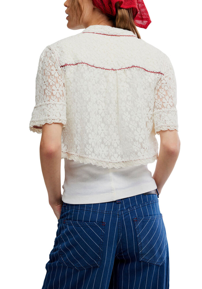 Free People Mannie Lace Button Shirt