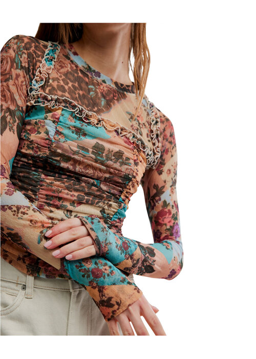 Free People Ariana Long Sleeve Ruched Top