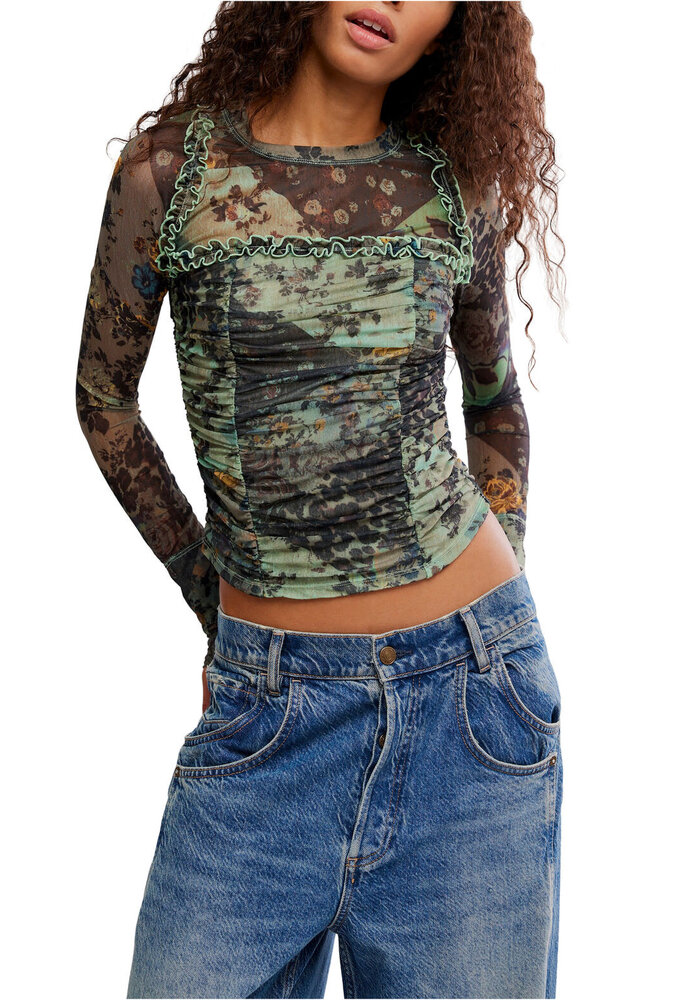 Free People Ariana Long Sleeve Ruched Top