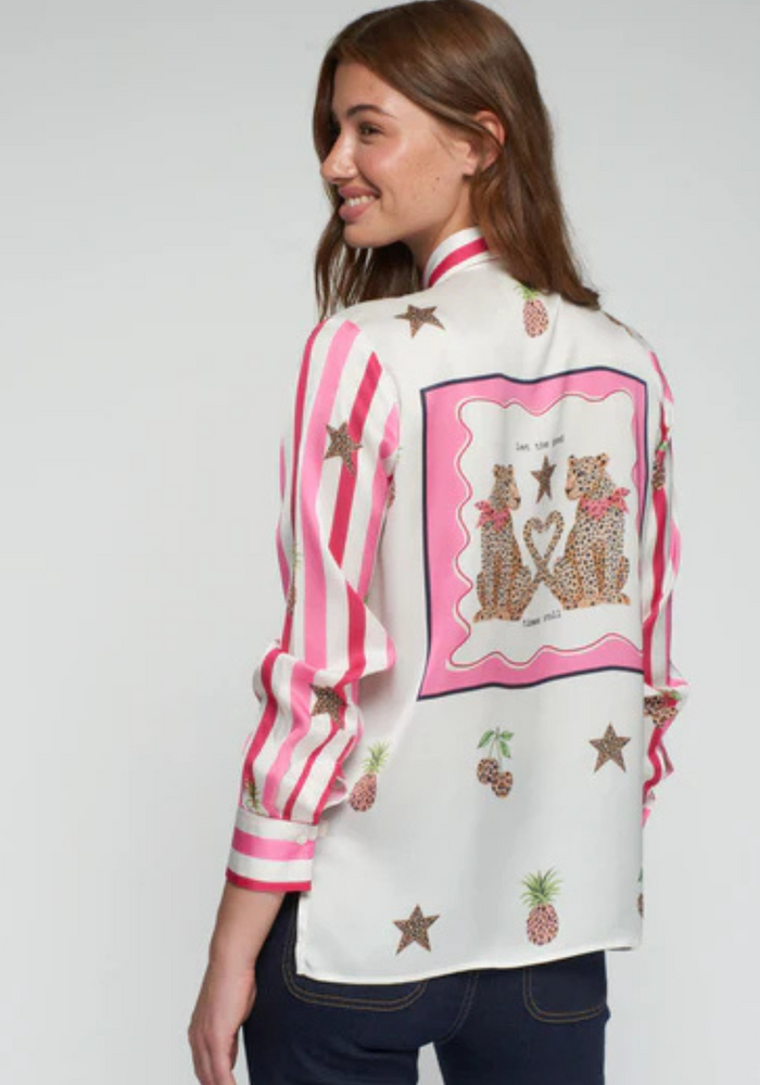 Vilagallo Leopard Striped Shirt 33641