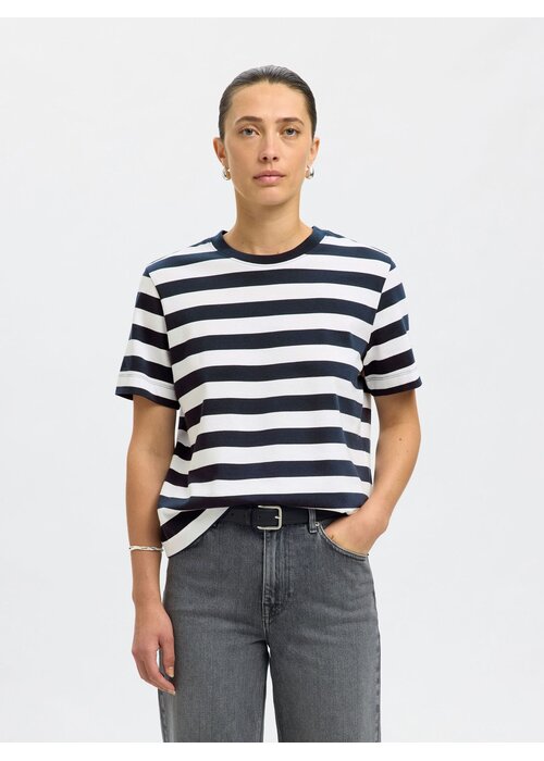 SELECTED FEMME Selected Femme Essentials Striped Boxy T-Shirt