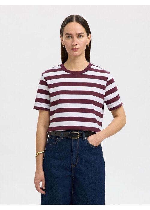 SELECTED FEMME Selected Femme Essentials Striped Boxy T-Shirt