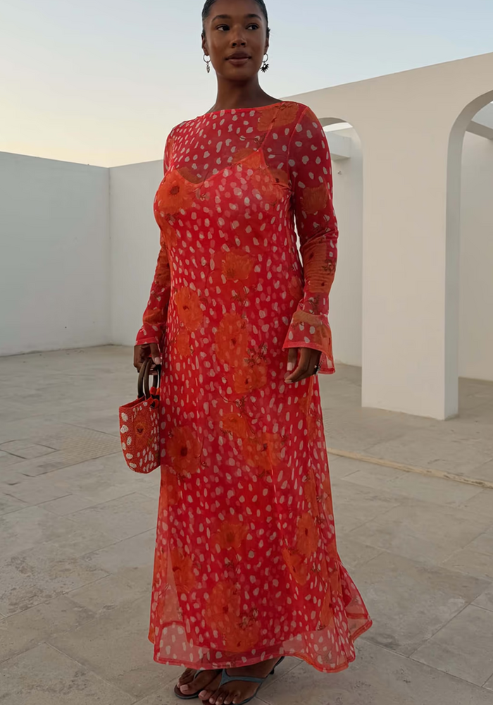 Never Fully Dressed Coral Poppy Aria Dress