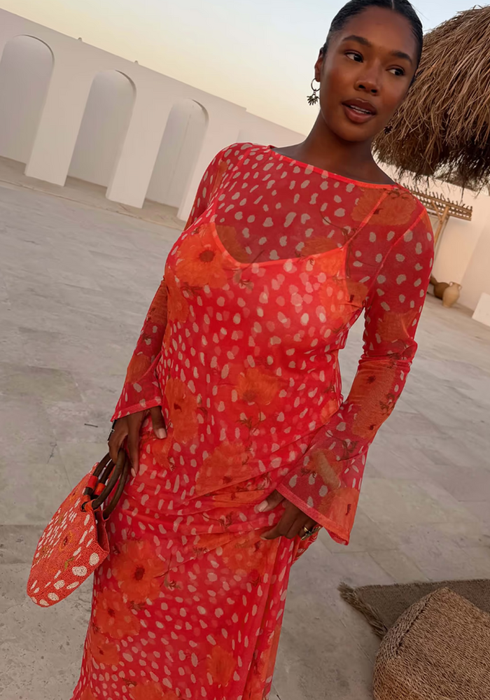 Never Fully Dressed Coral Poppy Aria Dress