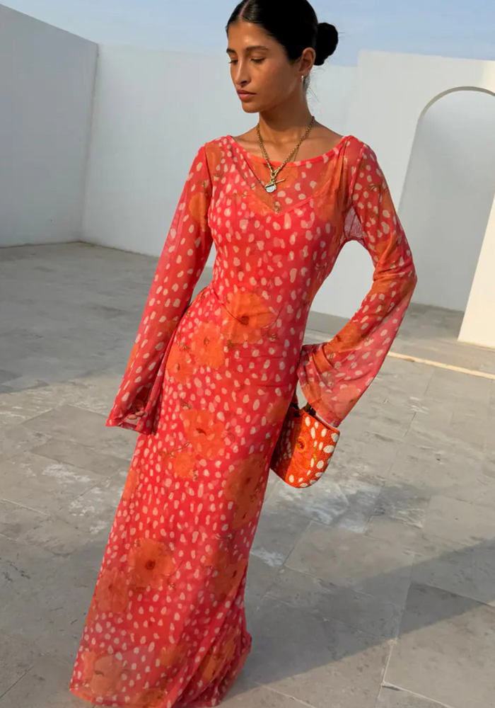 Never Fully Dressed Coral Poppy Aria Dress