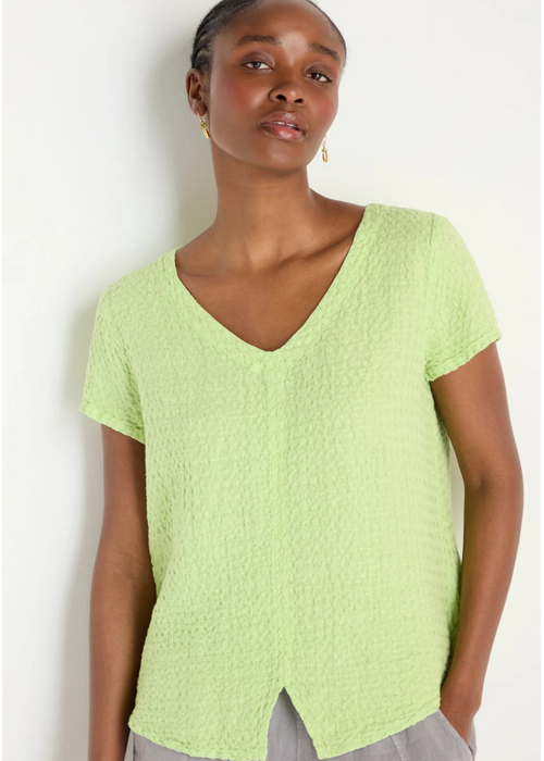 SAHARA Sahara LAT6702 Waffle Linen V Neck Top