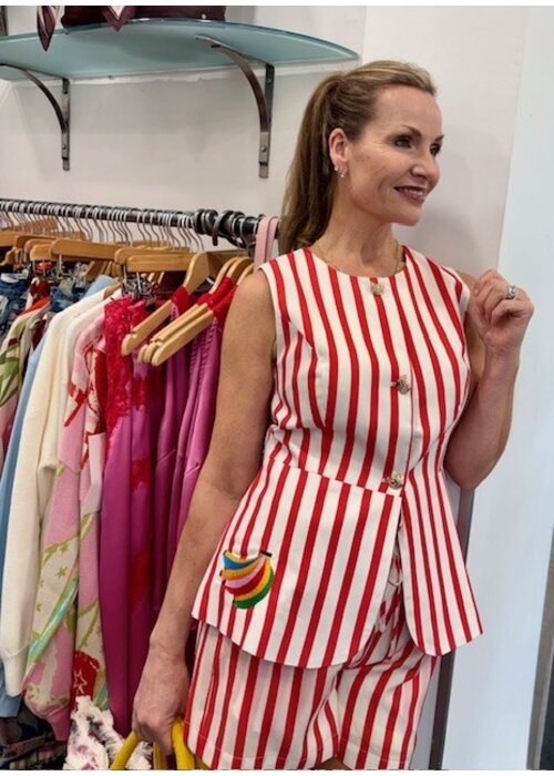 NEVER FULLY DRESSED Never Fully Dressed Red Stripe Sol Waistcoat