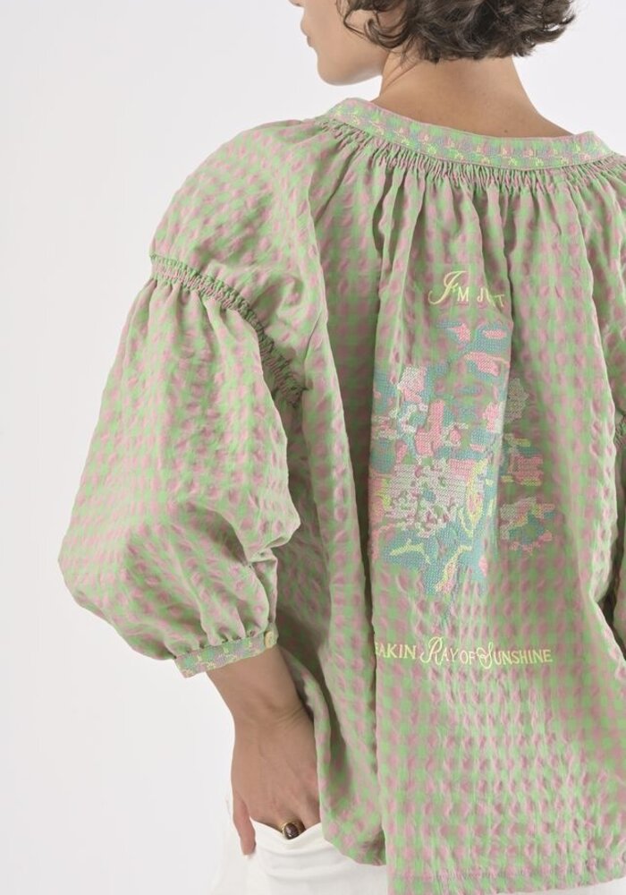 Orfeo Paris Danielle Seersucker Check Shirt