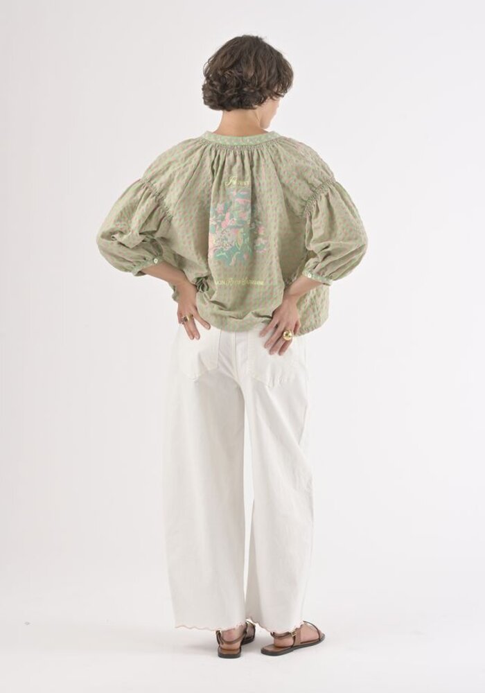 Orfeo Paris Danielle Seersucker Check Shirt