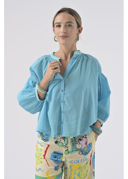 ORFEO PARIS Orfeo Paris Danielle V-neck Embroidered Shirt