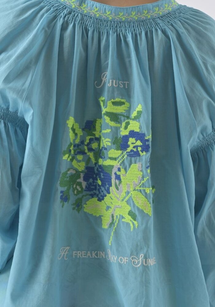 Orfeo Paris Danielle V-neck Embroidered Shirt