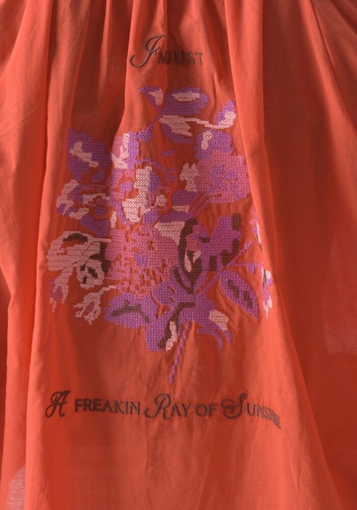 Orfeo Paris Danielle V-neck Embroidered Shirt