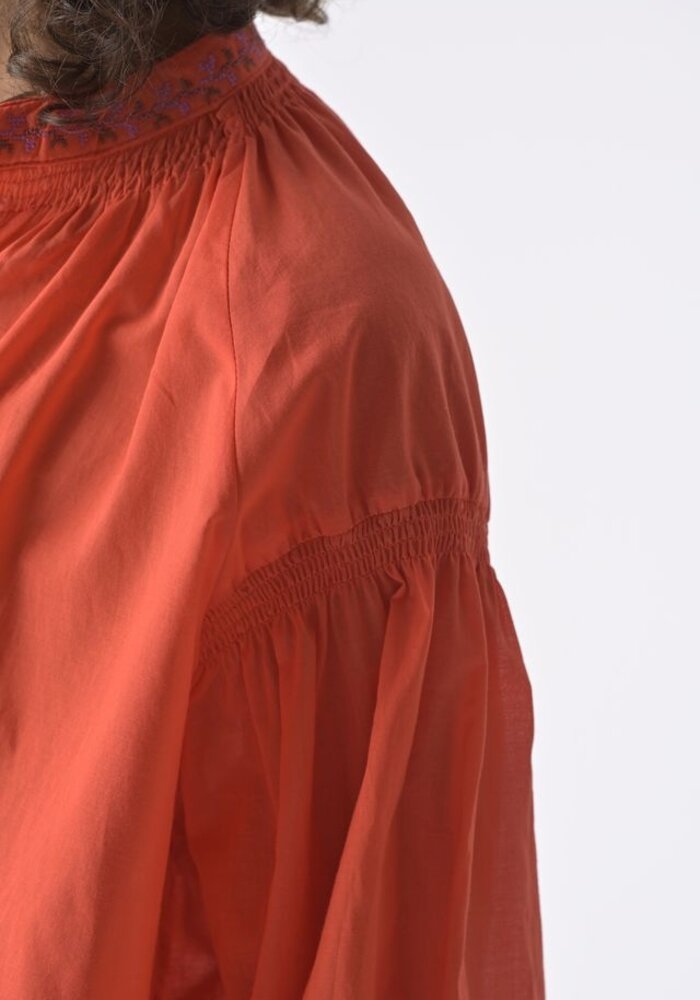 Orfeo Paris Danielle V-neck Embroidered Shirt