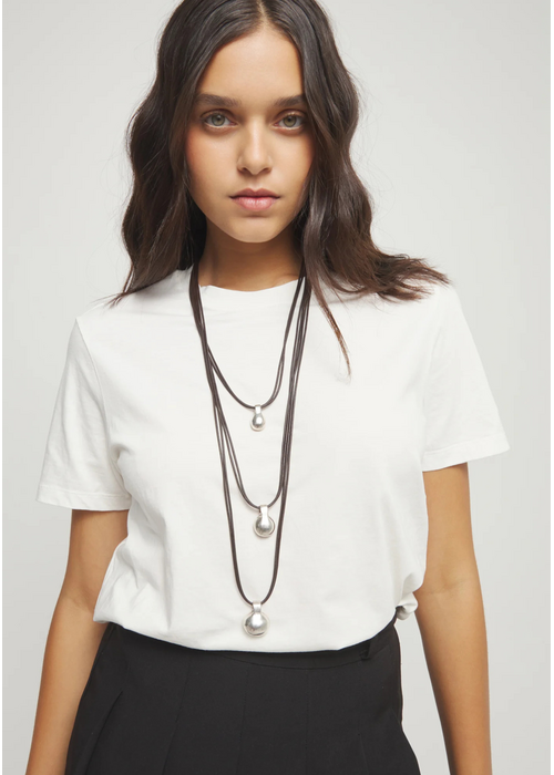 UNO DE 50 Uno de 50 Multi Strand Leather Necklace COL2044MARMTL