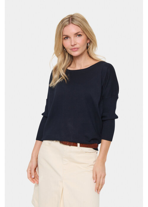 SAINT TROPEZ Saint Tropez Mila Round Neck Knitted Pullover