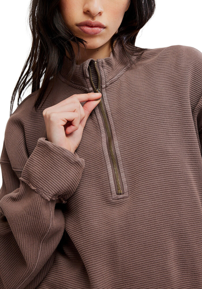 Free People Celeste Quarter Zip Sweatshirt
