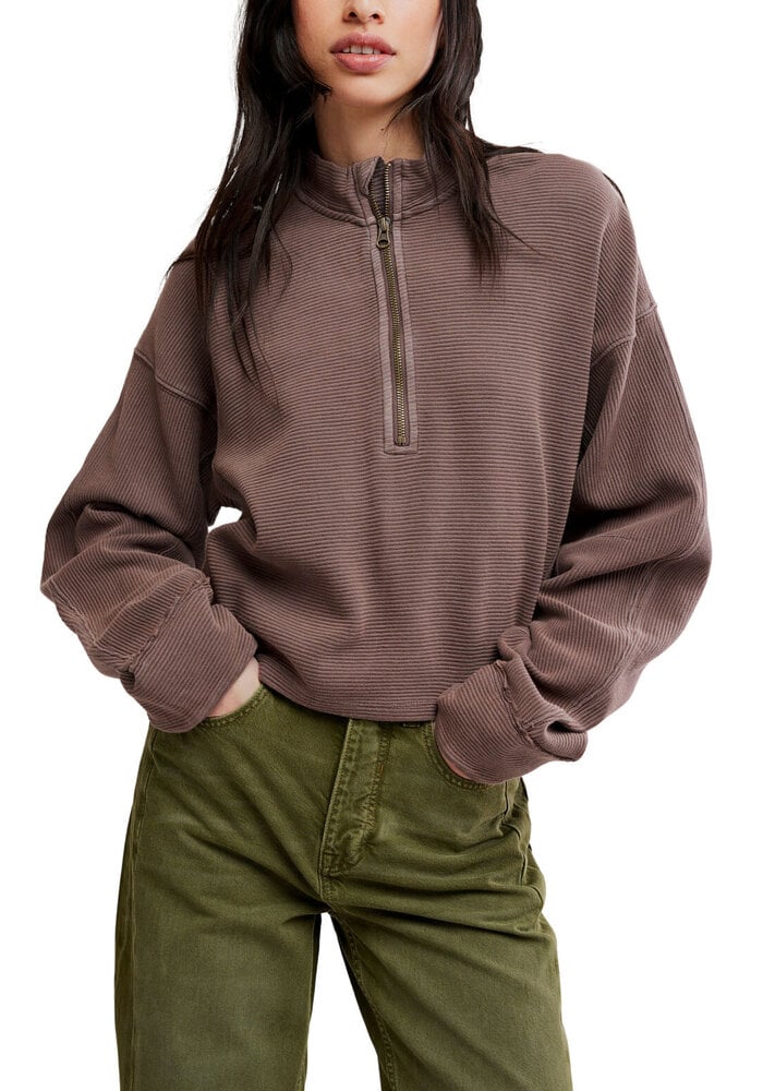 Free People Celeste Quarter Zip Sweatshirt