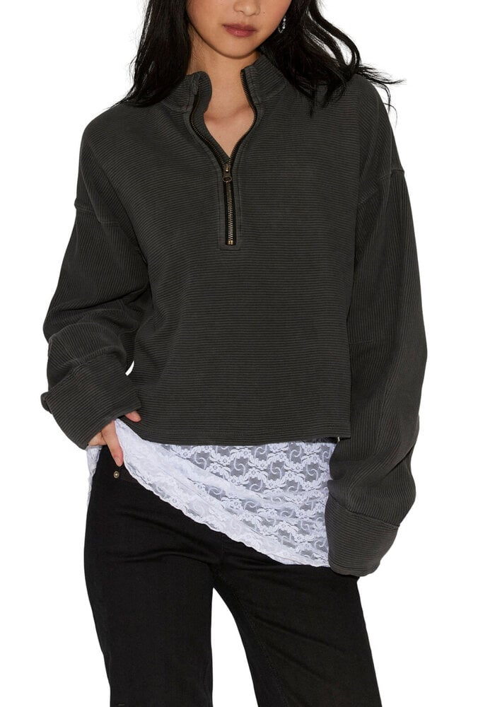 Free People Celeste Quarter Zip Sweatshirt