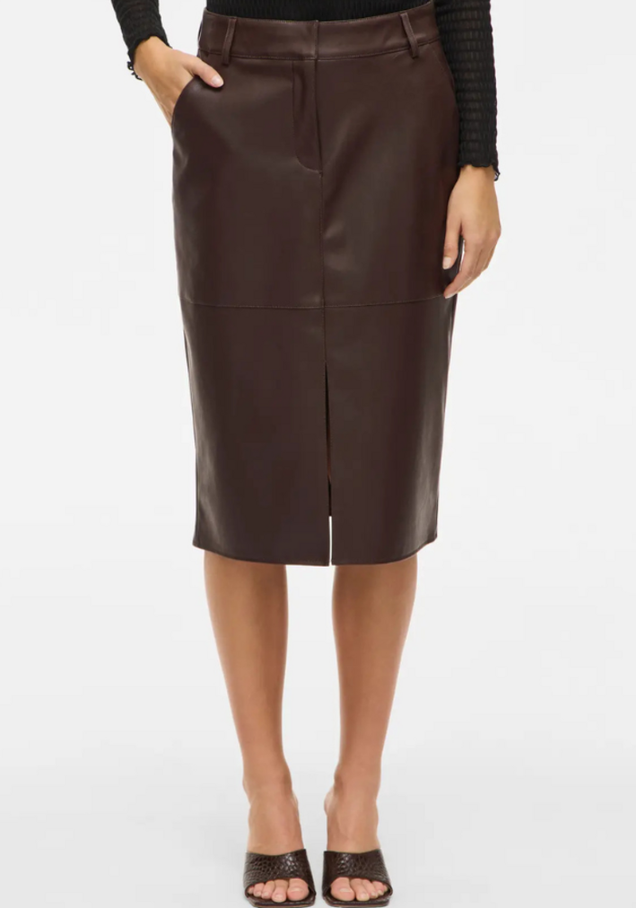 Vila Vidagmar Faux Leather Skirt