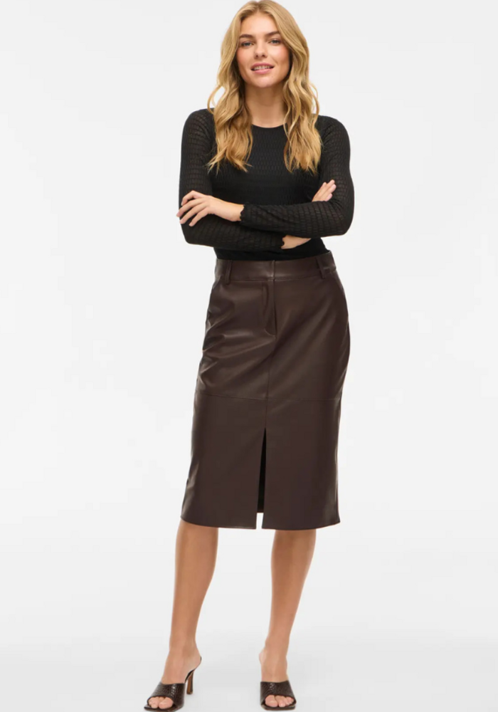 Vila Vidagmar Faux Leather Skirt