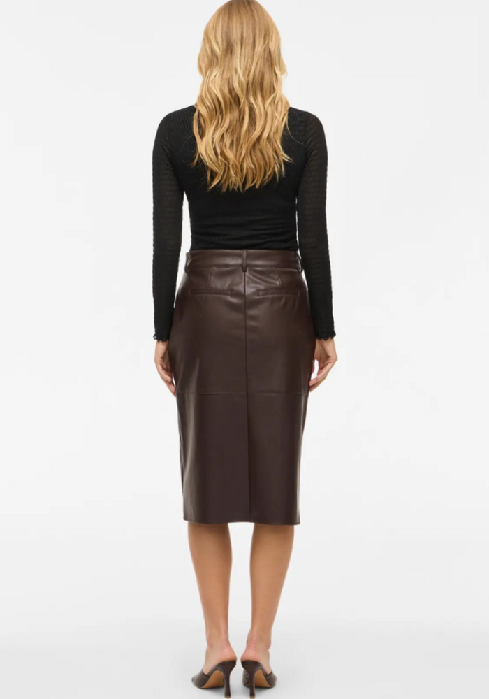 Vila Vidagmar Faux Leather Skirt