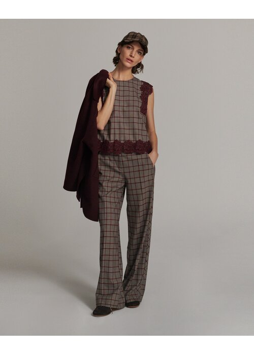SUMMUM WOMAN Summum Woman Check Trousers 4S3040-12482