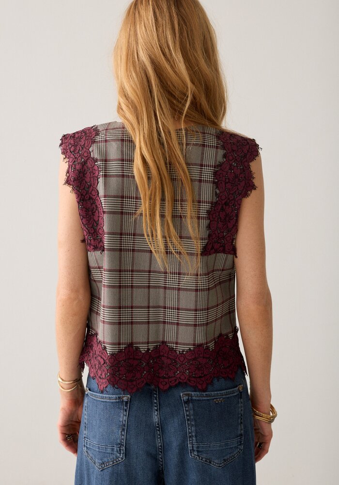 Summum Woman Plaid Top 2S3525-12482