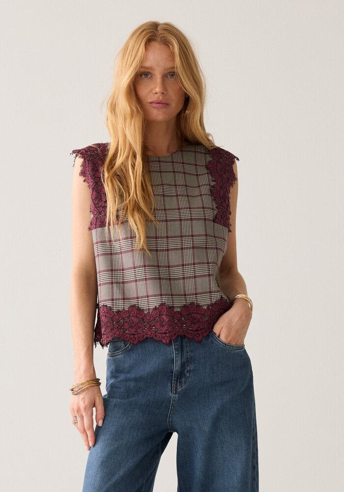 Summum Woman Plaid Top 2S3525-12482