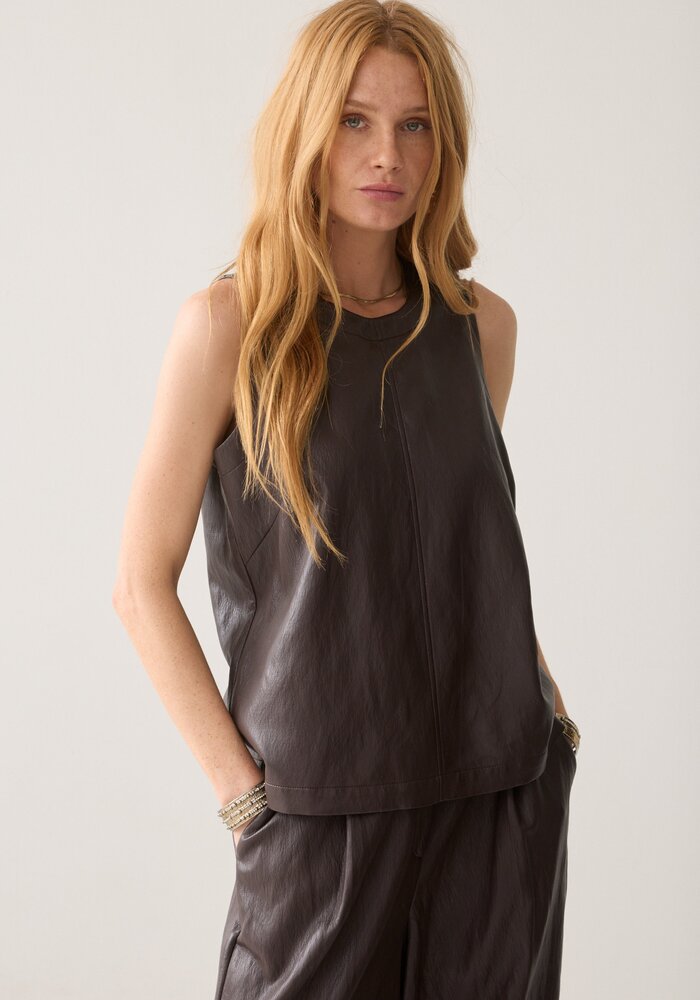 Summum Woman Faux Leather Top 2S3557-12526