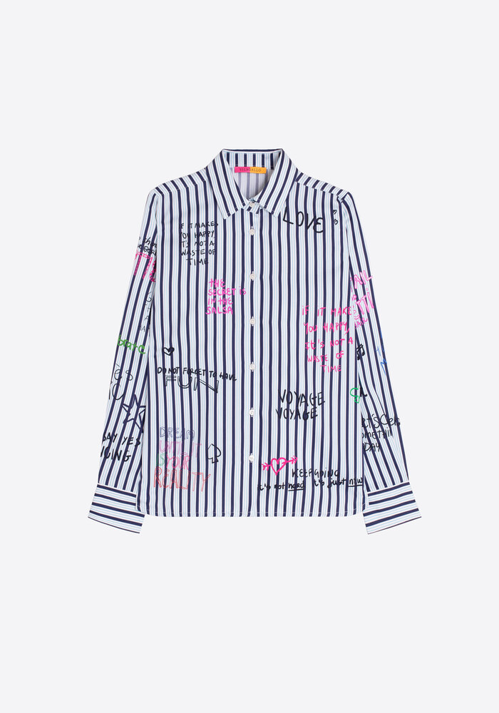 Vilagallo Striped Ferris Wheel Print Shirt 34022