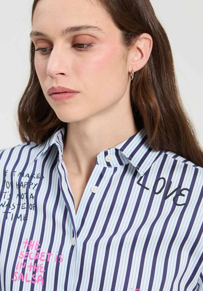 Vilagallo Striped Ferris Wheel Print Shirt 34022