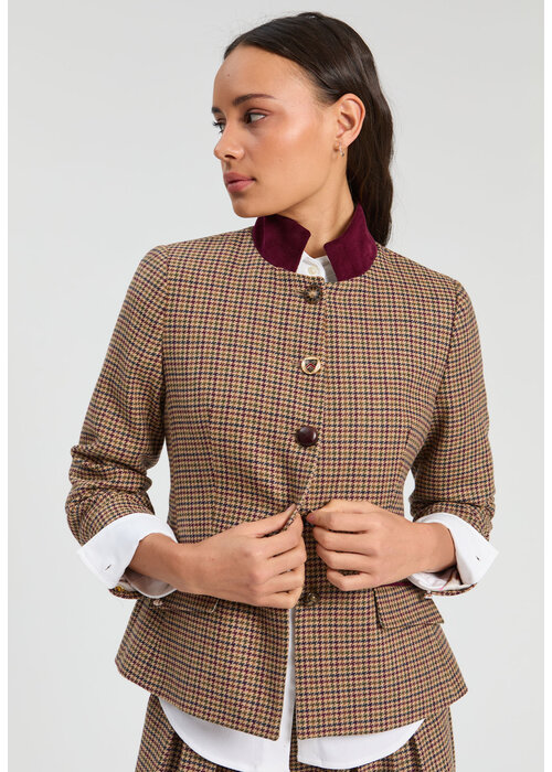 VILAGALLO Vilagallo Equestrian Houndstooth Jacket 33903