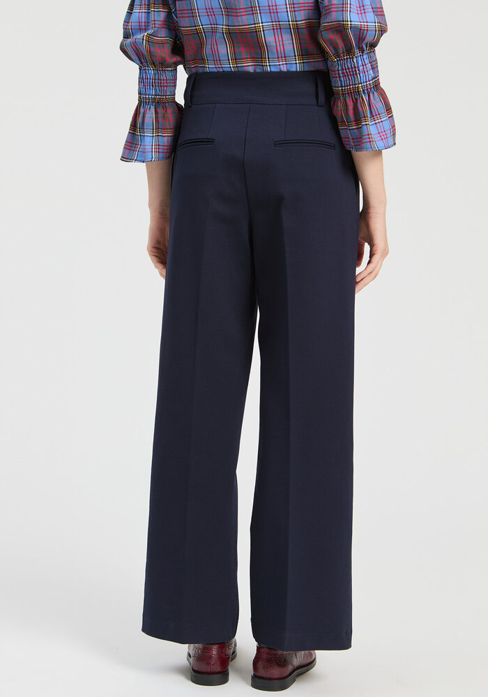 Vilagallo Straight Navy Trousers 33838