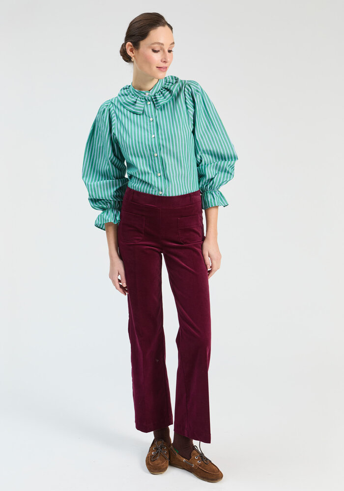 Vilagallo Burgundy Velvet Trousers 33835