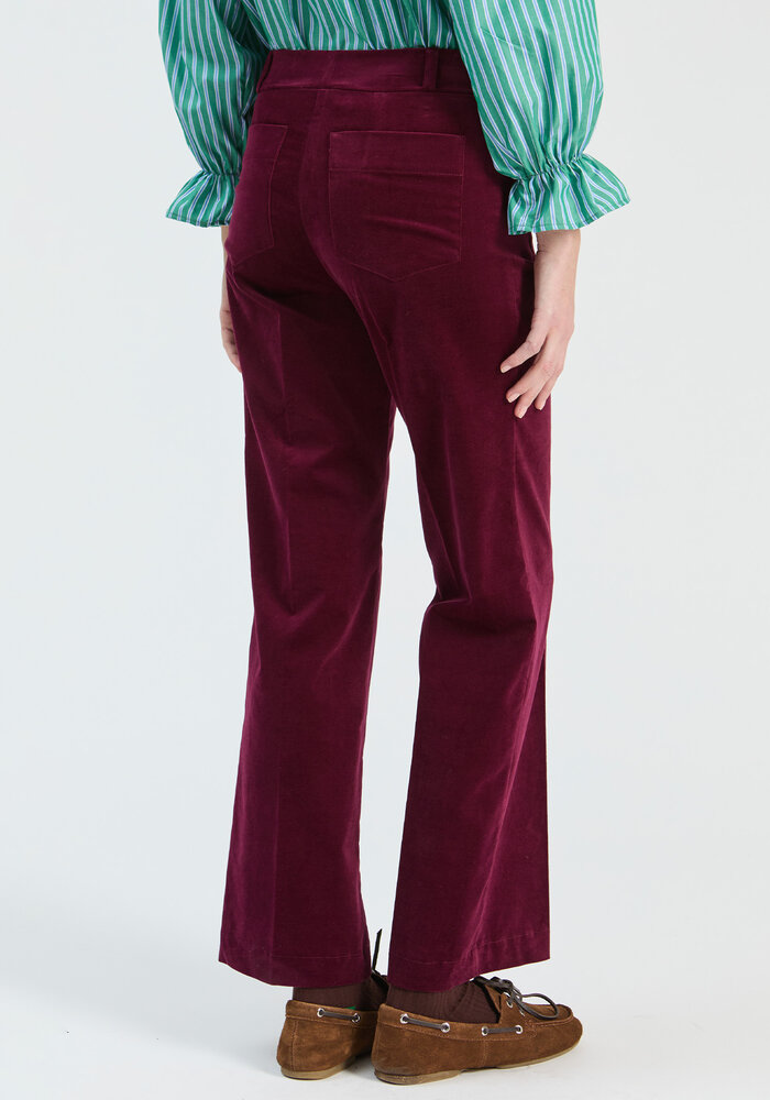 Vilagallo Burgundy Velvet Trousers 33835
