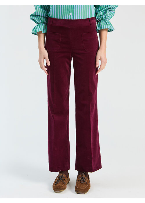 VILAGALLO Vilagallo Burgundy Velvet Trousers 33835