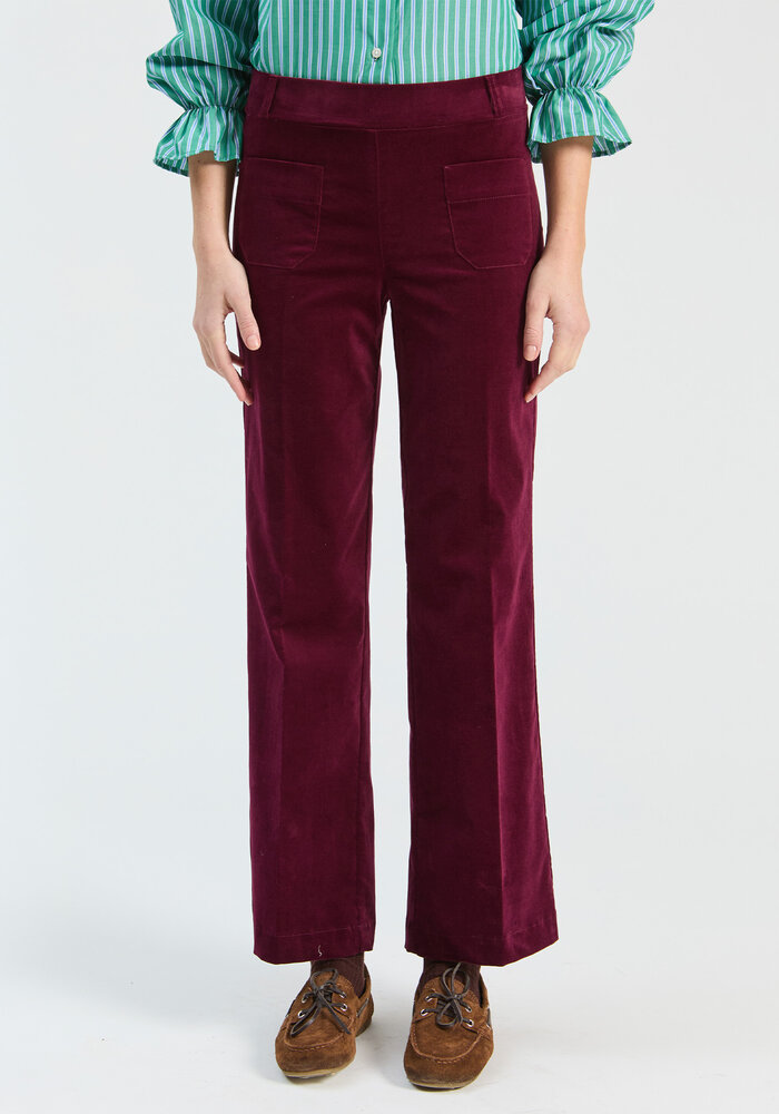 Vilagallo Burgundy Velvet Trousers 33835