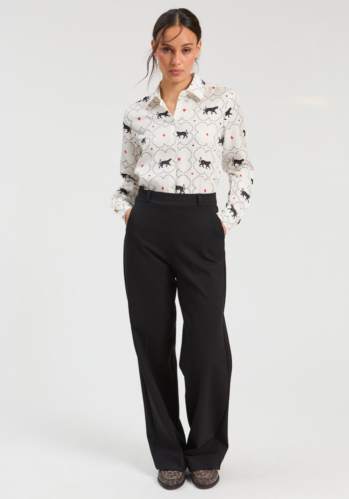 Vilagallo Straight Black Trousers 33819