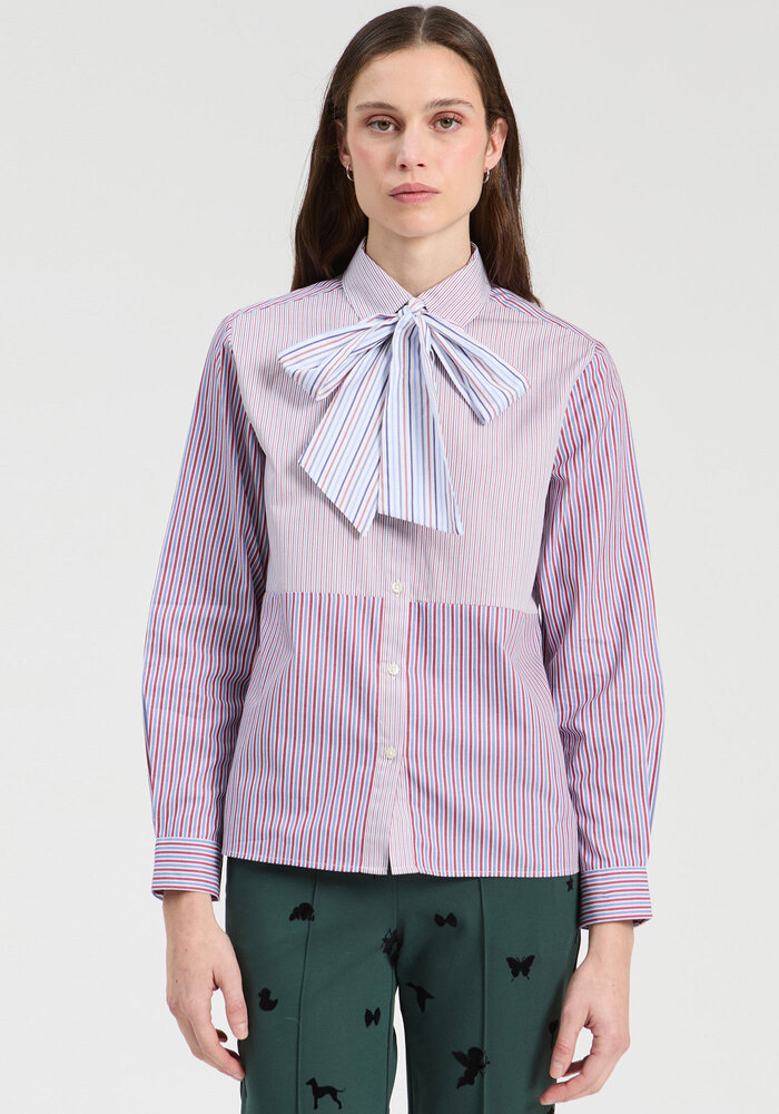 Vilagallo Stripe Shirt With Tie 34046
