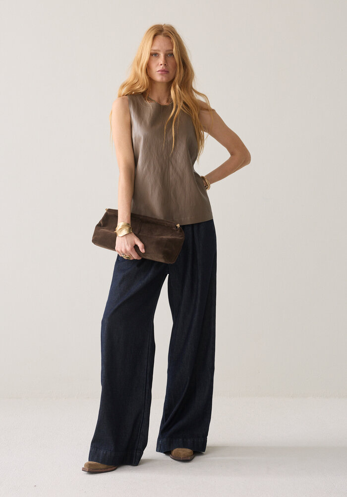 Summum Woman Faux Leather Top 2S3557-12526