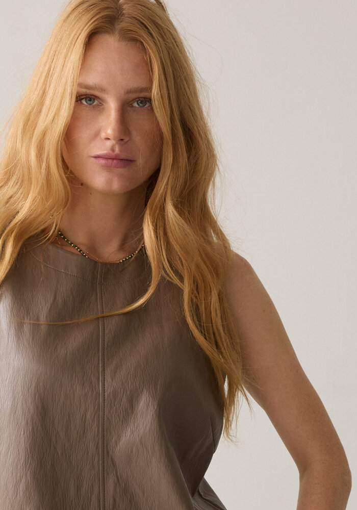 Summum Woman Faux Leather Top 2S3557-12526