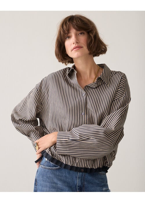 SUMMUM WOMAN Summum Woman Pinstripe Blouse 2S3548