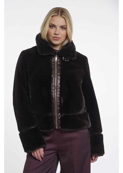 RINO & PELLE Rino & Pelle Lambra Short Faux Fur Jacket