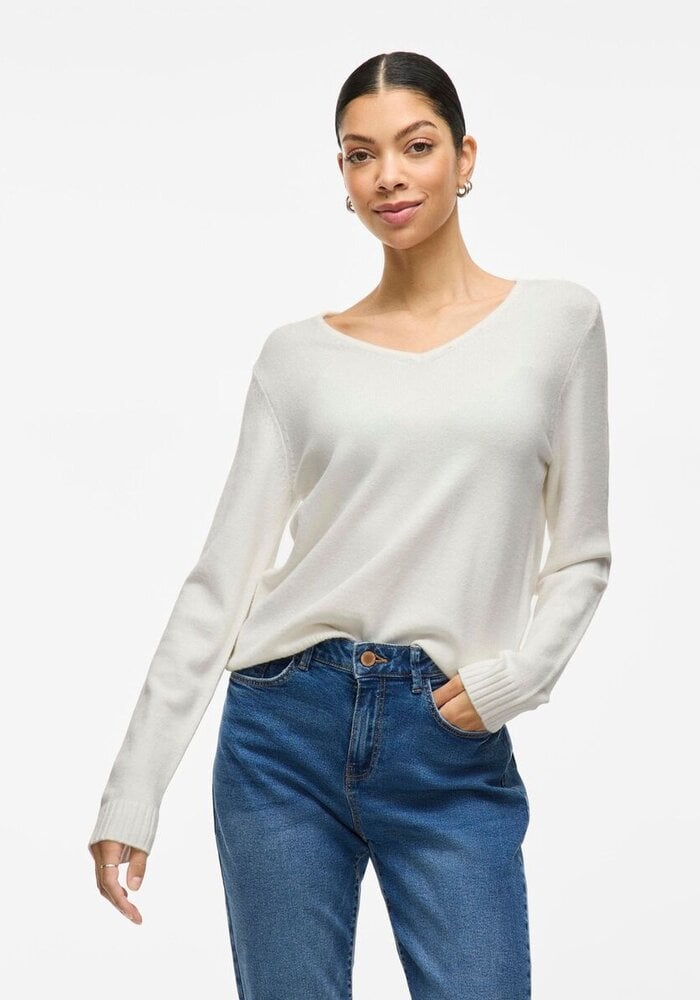 Vila Viril V-Neck Long Sleeve Knitted Pullover
