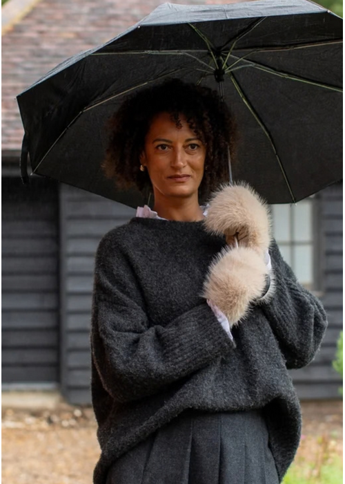 CHALK Chalk Vanessa Faux Fur Mittens