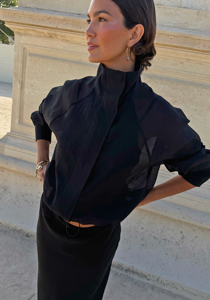 Never Fully Dressed Organza Funnel Neck Jacket