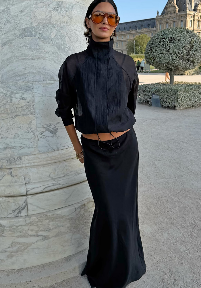 Never Fully Dressed Organza Funnel Neck Jacket