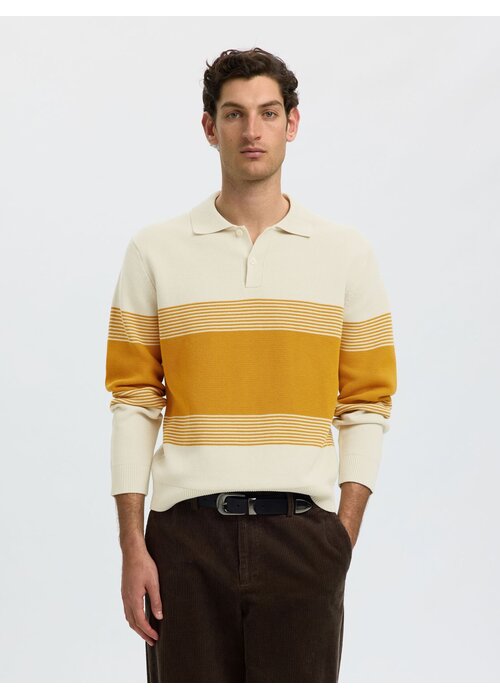 SELECTED HOMME Selected Homme Dane Long Sleeve Stripe Polo Shirt