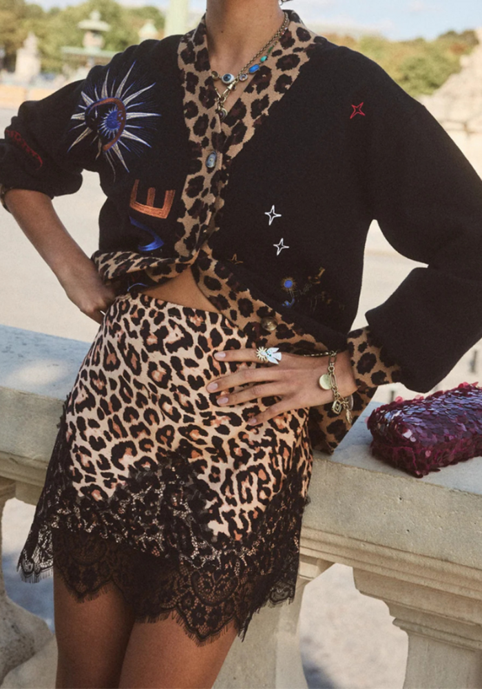 Never Fully Dressed Maeva Leopard Lace Skirt